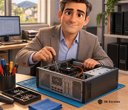 Manutenção de computador em bancada